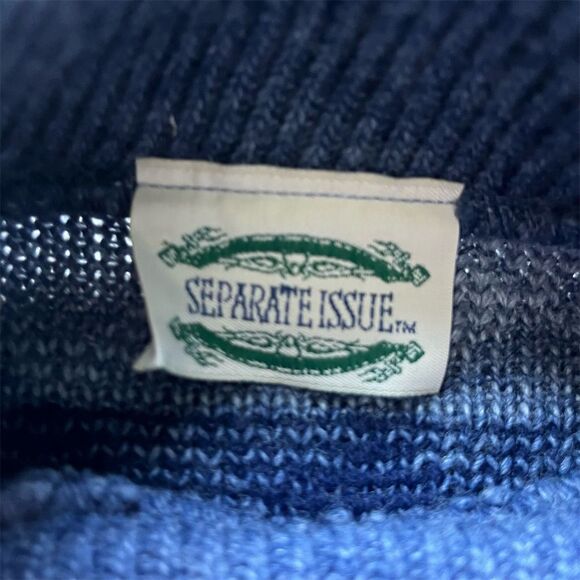 Vintage Separate Issue Men's Medium Blue Argyle Pullover Sweater - Picture 3 of 4